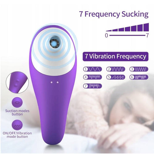 BDStyle 7 Functions Clitoral Sucking Vibrator Purple - Clit Ticklers and Pulsators