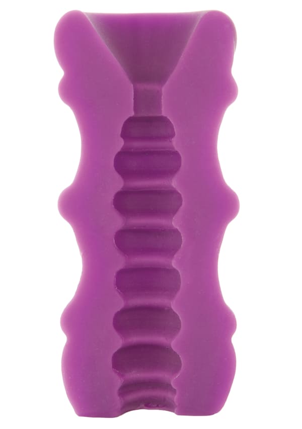 Doc Johnson Mood Pleaser Thick Ribs Mens Masturbator Purple Masturbators and Strokers