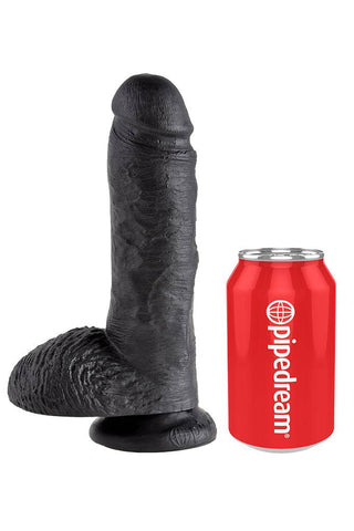 King Cock 8 Inch Realistic Dildo with Balls and Suction Cup - Realistic Dildos