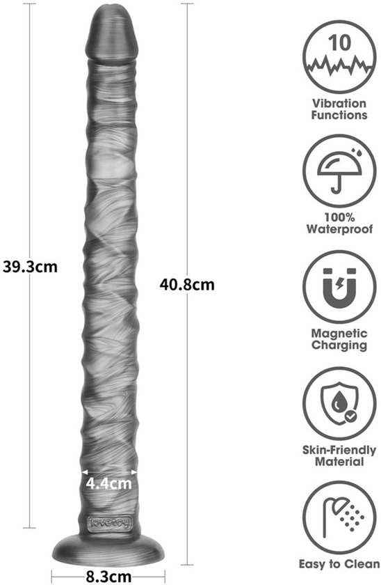 Lovetoy King Sized Vibrax Slider Vibrating Dildo Grey Vibrating Dildos