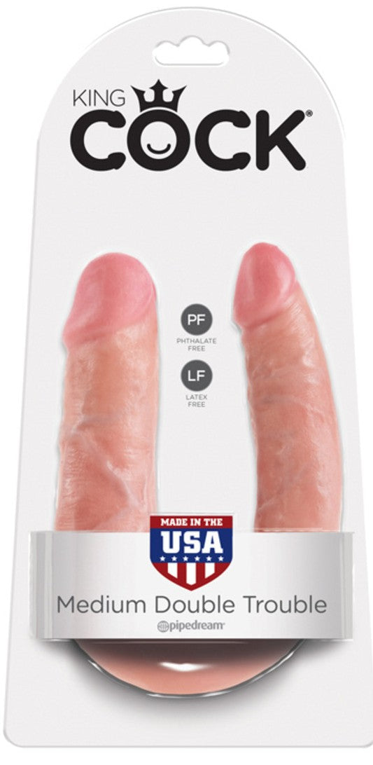 King Cock U Shaped Double Trouble Flesh Double Ender