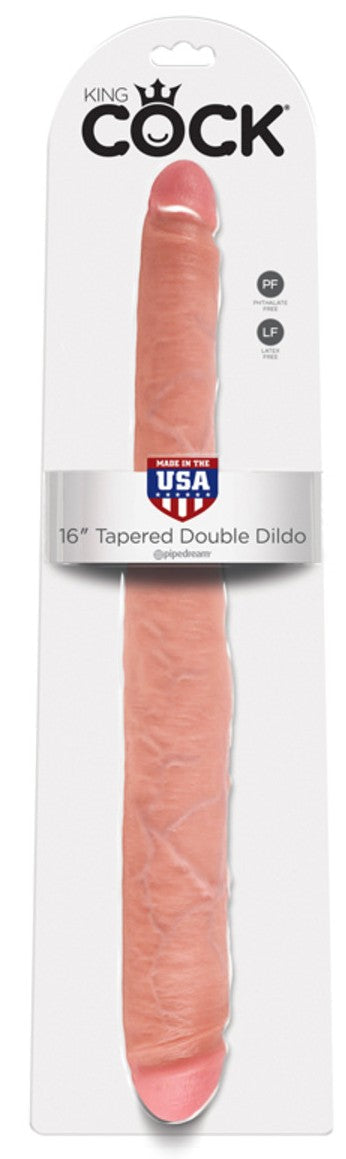 King Cock 16 inch Tapered Tip Double Ender Realistic Dong - Double Ender