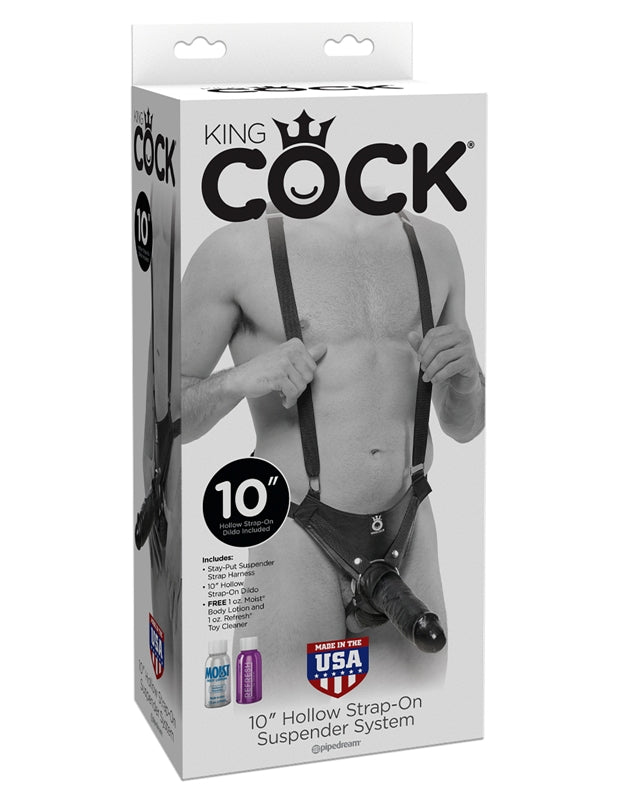 King Cock 10 Inch Hollow Strap-On Suspender System Strap On Sextoys