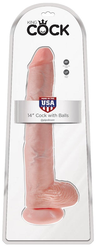 King Cock 14 Inch Cock with Balls - Realistic Dildos