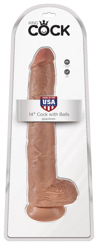 King Cock 14 Inch Cock with Balls - Realistic Dildos