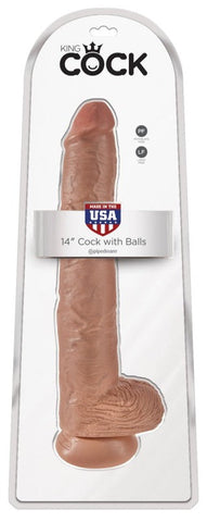 King Cock 14 Inch Cock with Balls - Realistic Dildos