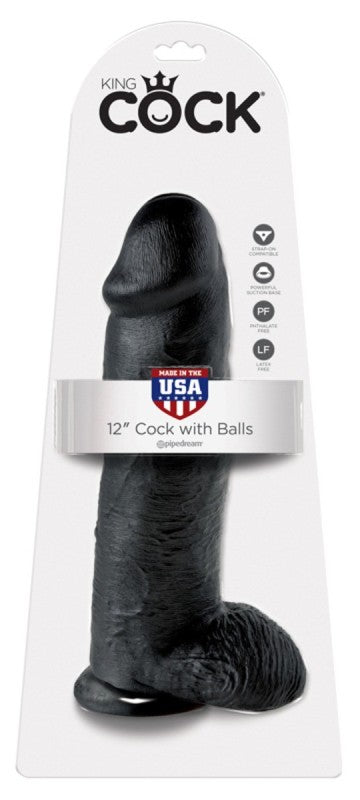 King Cock 12 inch Cock With Balls - Realistic Dildos