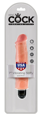 King Cock Vibrating Stiffy Realistic & Body-Safe Dildo Flesh - Vibrating Dildos