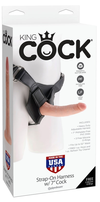 King Cock Strap-On Harness with Realistic Cock Flesh - Strap On Sextoys