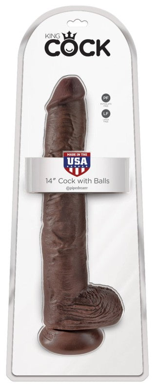 King Cock 14 Inch Cock with Balls - Realistic Dildos