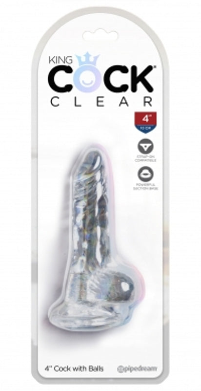 King Cock with Balls Clear - Realistic Dildos