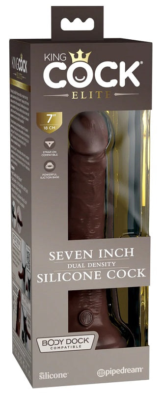King Cock Elite Dual Density Silicone Cock Brown - Realistic Dildos