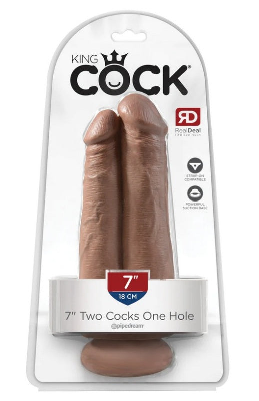 King Cock Two Cocks One Hole Brown - Double Ender