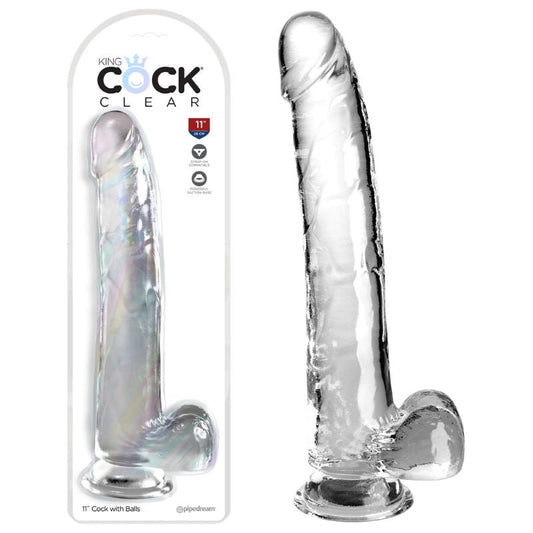 King Cock Clear Cock with Balls - Clear - Realistic Dildos