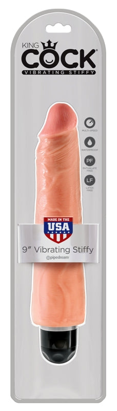 King Cock Vibrating Stiffy Realistic & Body-Safe Dildo Flesh - Vibrating Dildos