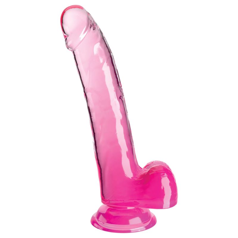 King Cock Clear 9 Inch Cock with Balls - Realistic Dildos