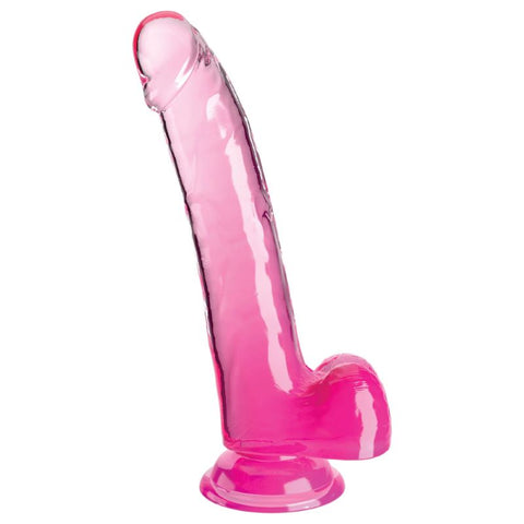 King Cock Clear 9 Inch Cock with Balls - Realistic Dildos