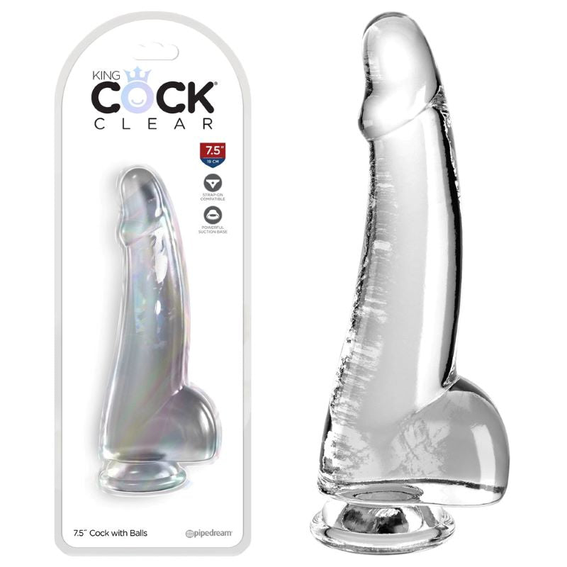 King Cock Clear Cock with Balls - Clear - Realistic Dildos