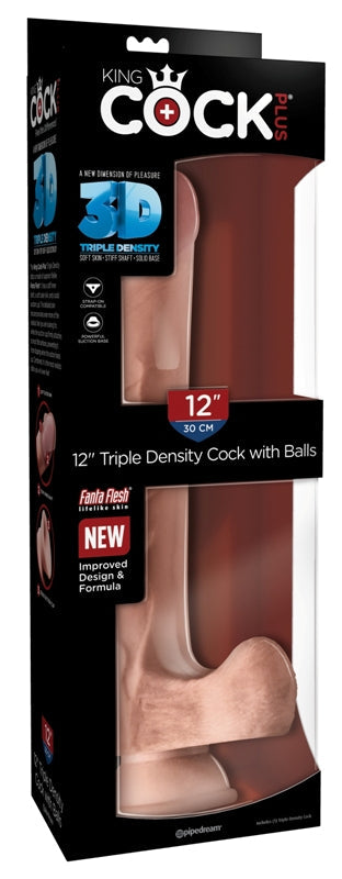 King Cock Plus Triple Density Cock with Balls Flesh - Realistic Dildos