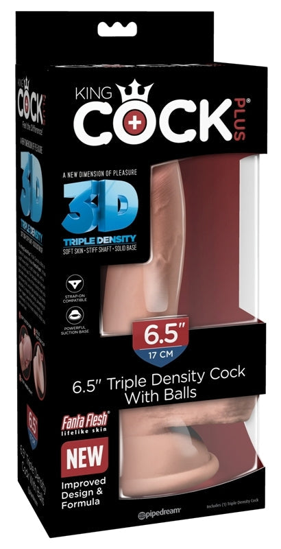 King Cock Plus Triple Density Cock with Balls Flesh - Realistic Dildos