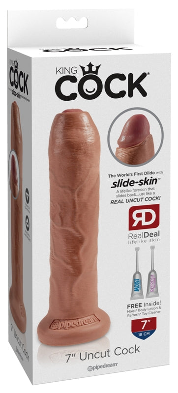 King Cock Uncut Lifelike with Foreskin Realistic Dildo Flesh - Realistic Dildos
