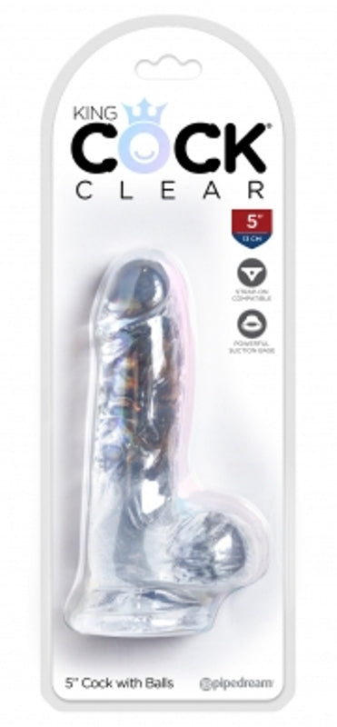 King Cock with Balls Clear - Realistic Dildos