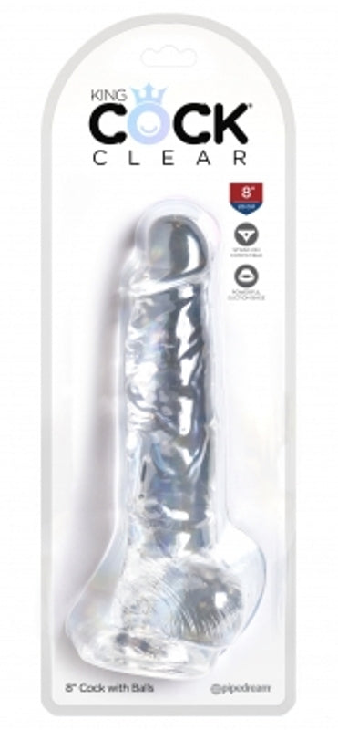 King Cock with Balls Clear - Realistic Dildos
