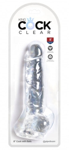 King Cock with Balls Clear - Realistic Dildos