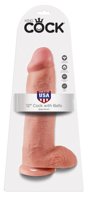 King Cock 12 inch Cock With Balls - Realistic Dildos