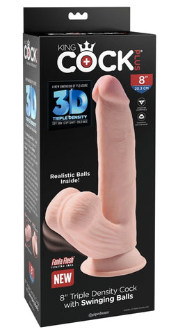 King Cock Plus Triple Density Cock with Swinging Balls Flesh - Realistic Dildos