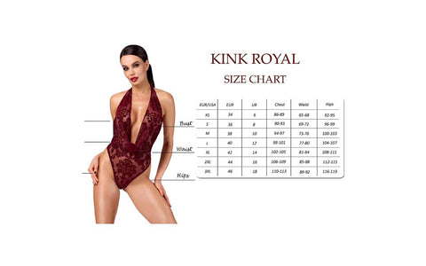 Noir Handmade Kink Royal Draped Plunge Womens Bodysuit Red - Teddies and Bodysuits