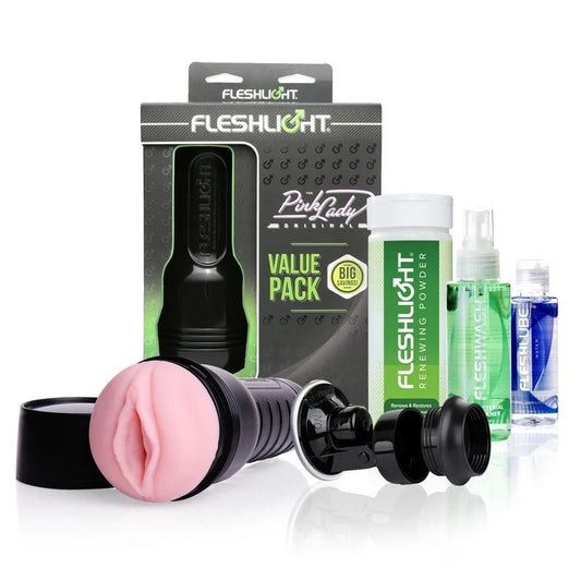 Fleshlight Pink Lady Original Masturbator and Lubricant Value Pack - Masturbators and Strokers