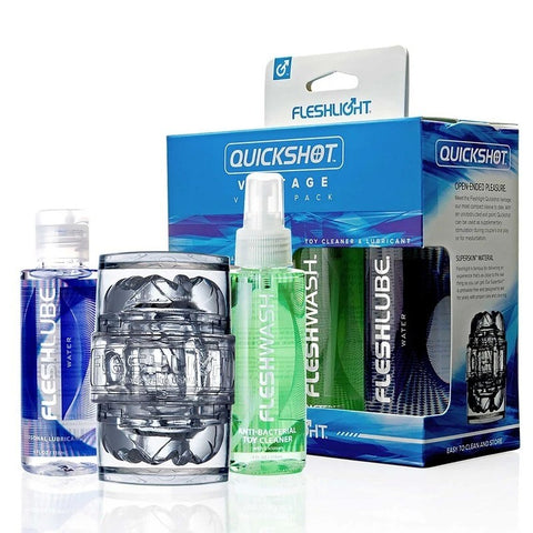 Fleshlight Quickshot Vantage Stroker and Adult Lubricant Combo Pack - Fleshlight Male Masturbators