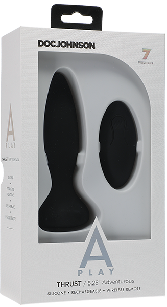 A-Play Thrust Adventurous Rechargeable Remote Control Silicone Anal Plug Black Butt Plugs