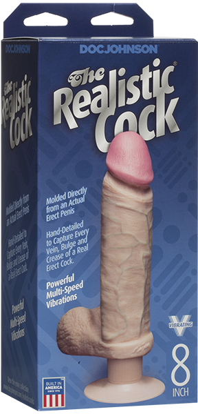 The Realistic Cock ULTRASKYN Realistic Vibrating Dildo 8 Inch Vanilla Vibrating Dildos