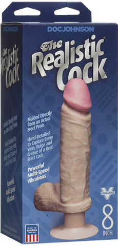 Doc Johnson The Realistic Cock Vibrating Dildo 8 Inch - Vibrating Dildos