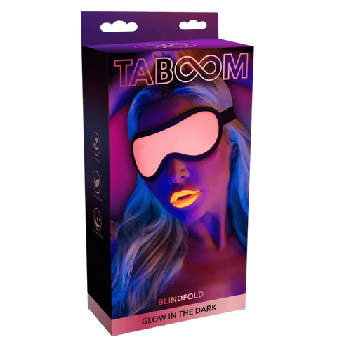Scala Glow In The Dark Leather Blindfold - Masks And Blindfolds