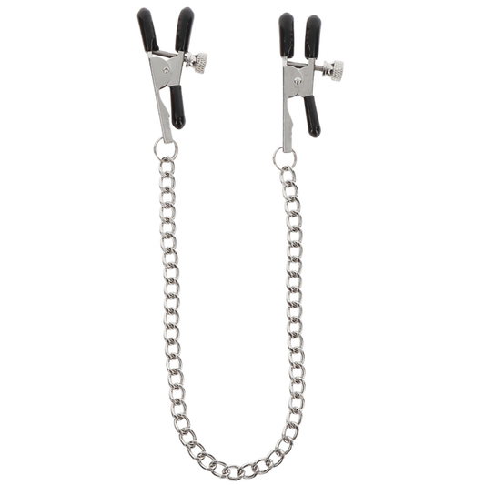 Scala Adjustable Nipple Clamps With Chain Silver Nipple and Clit Clamps