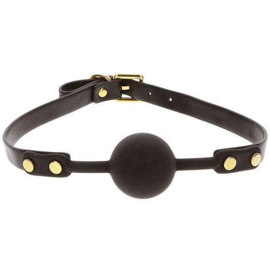 Scala Super Soft Vegan PU Leather Ball Gag Black Bondage Gags and Bits