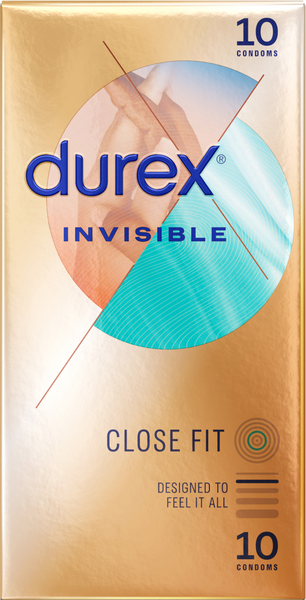 Durex Invisible Close Fit Thin Condoms 10 Piece Condoms