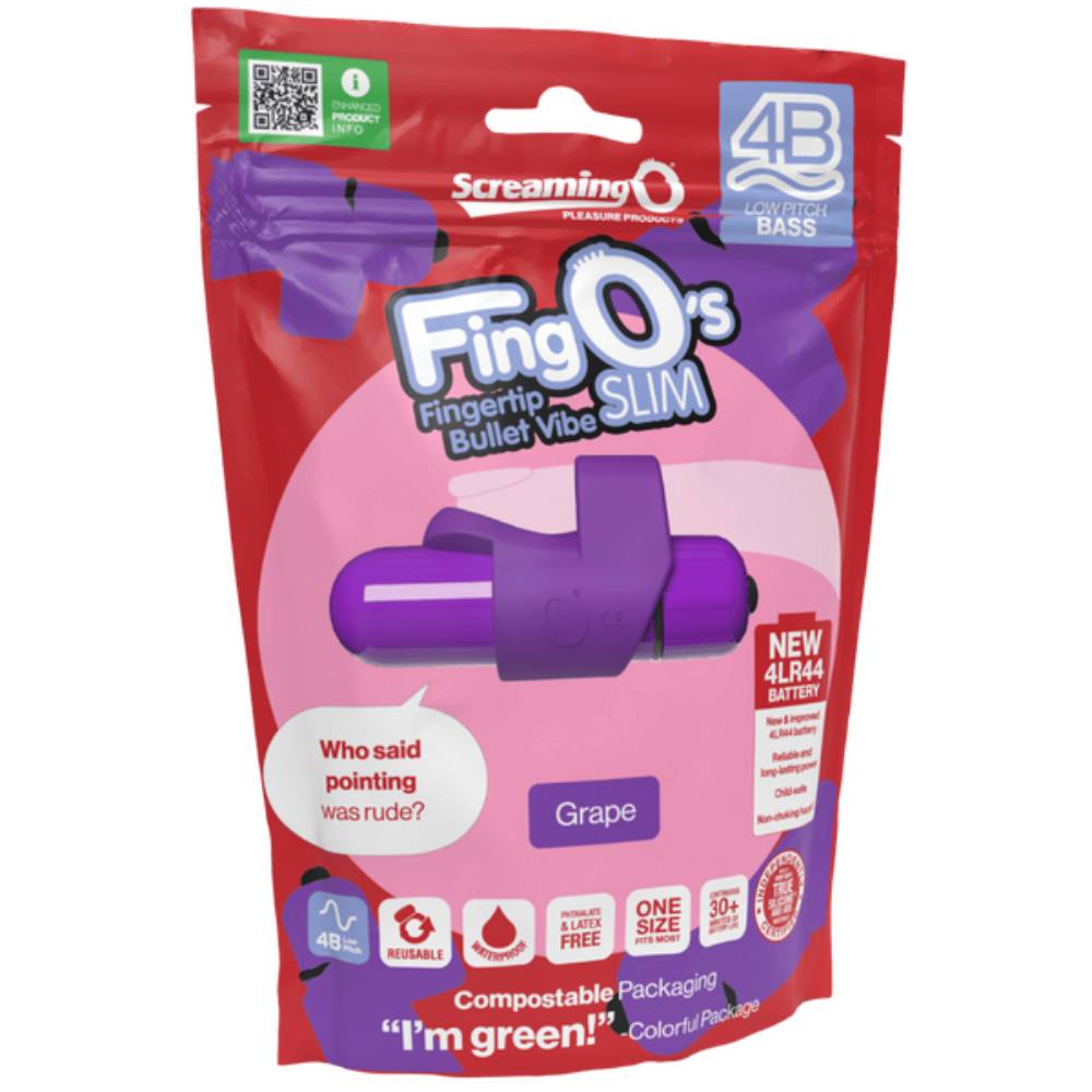 Screaming O FingO's Slim 4B Low Pitch Bass Finger Vibrator Finger and Tongue Vibrators