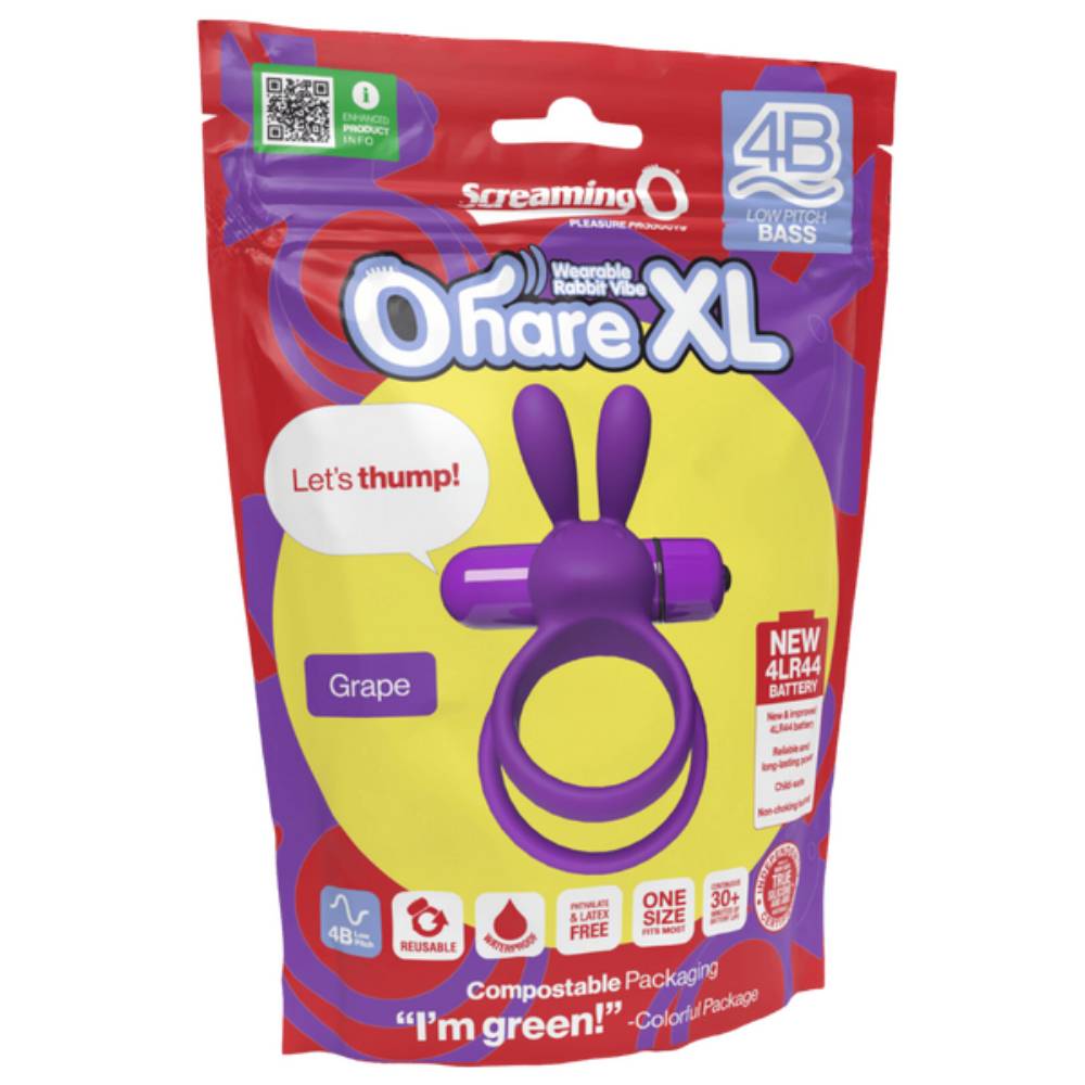 Screaming O Ohare XL 4B Low Pitch Bass Rabbit Ear Vibrating Cock Ring Vibrating Cock Rings