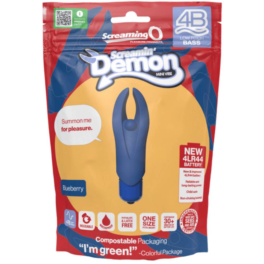 Screaming O Demon 4B Low Pitch Bass Clitoral Vibrator Clit Ticklers and Pulsators