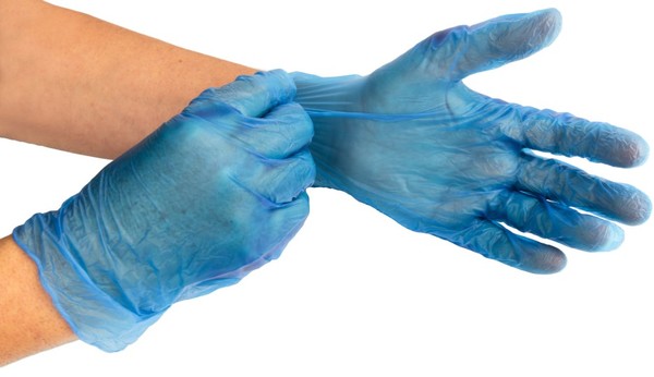 Sax 100 Pack Disposable Vinyl Gloves Blue Adult Toy Cleaner