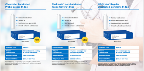 Lifestyles Chekmate Lubricated Probe Cover 144 Piece - Condoms
