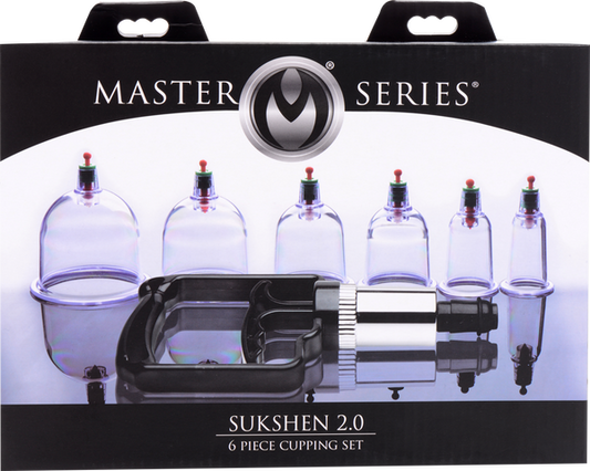 Master Series Sukshen Cupping Set With Acu Points 6 Piece Breast and Nipple Toys
