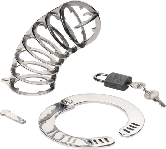Master Series Stainless Steel Spiked Mens Chastity Cage - Male Chastity