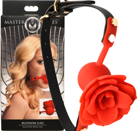 Master Series Blossom Gag Silicone Gag Rose - Bondage Gags and Bits