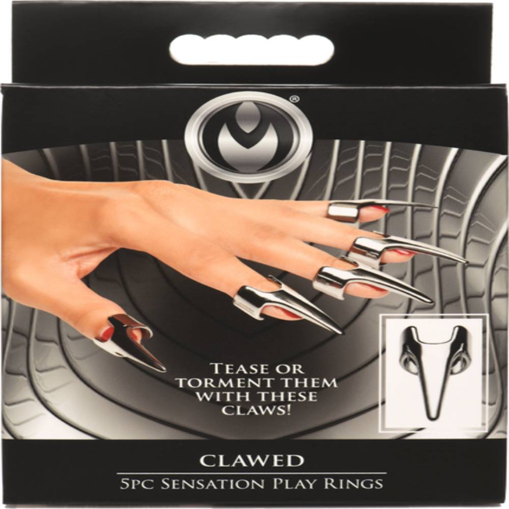 Master Series Clawed 5 Piece Sensation Play Finger Rings Electro Sex