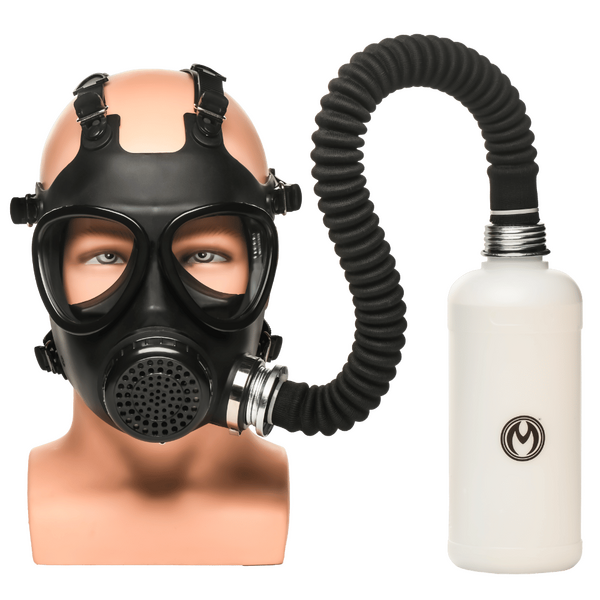 Master Series BDSM Play Inhaler Gas Mask With Bottle Bondage Hoods